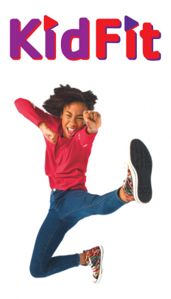 KidFite logo with a child jumping and kicking excitedly